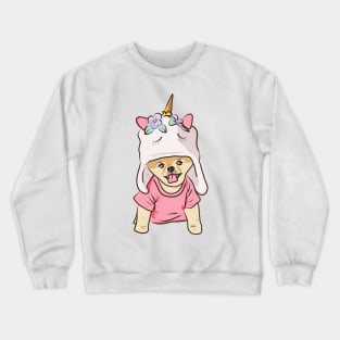 Cute unicorn Pomeranian dog Crewneck Sweatshirt